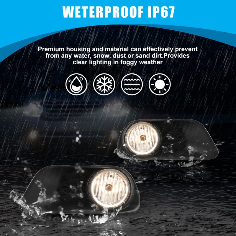 CPW Fog Lights Assembly Compatible with [2011-2020 Dodge Grand Caravan] Fog Lamp Replacement Fog Lights + Switch + Wiring Kit - Image 3